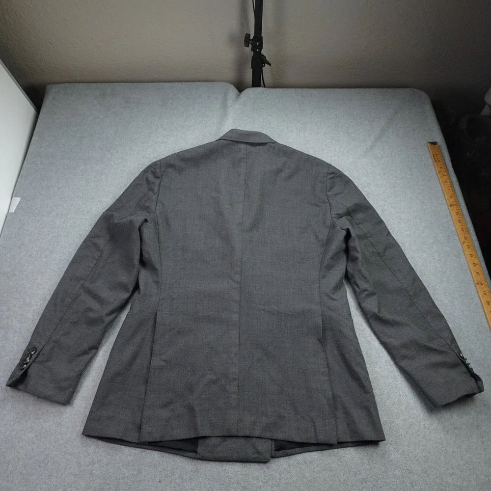 Suitsupply Jacket 46R Gray La Spalla Wool Double Breasted Blazer Lanificio Rogna